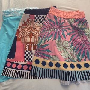 3 Colorful Women’s Bathing Suit Skirts, Slip on with Side Slits